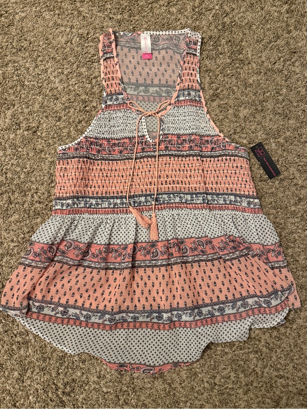No Boundaries Boho Tassel Tie Tank